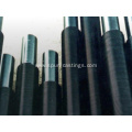 High frequency studded finned tubes for heating furnace